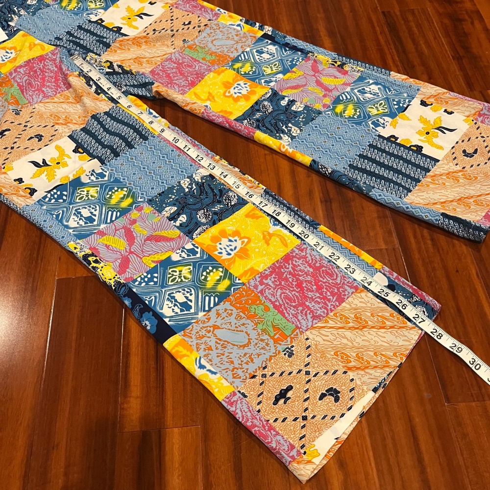 CIDER Patchwork Pants Multicolor Lightweight Stra… - image 7